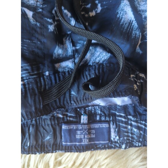 NWT MBX Premium Goods Men's XX-Large Swim Shorts Navy Blue Palm Print Trunks - Picture 3 of 9